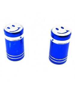 Bouchons de valve SMILE x2 en aluminium bleu