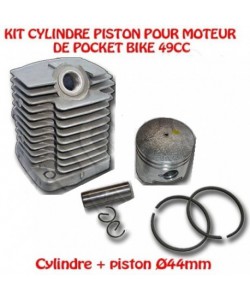 Kit Cylindre piston moteur Pocket Bike 49cc Piston Ø44mm